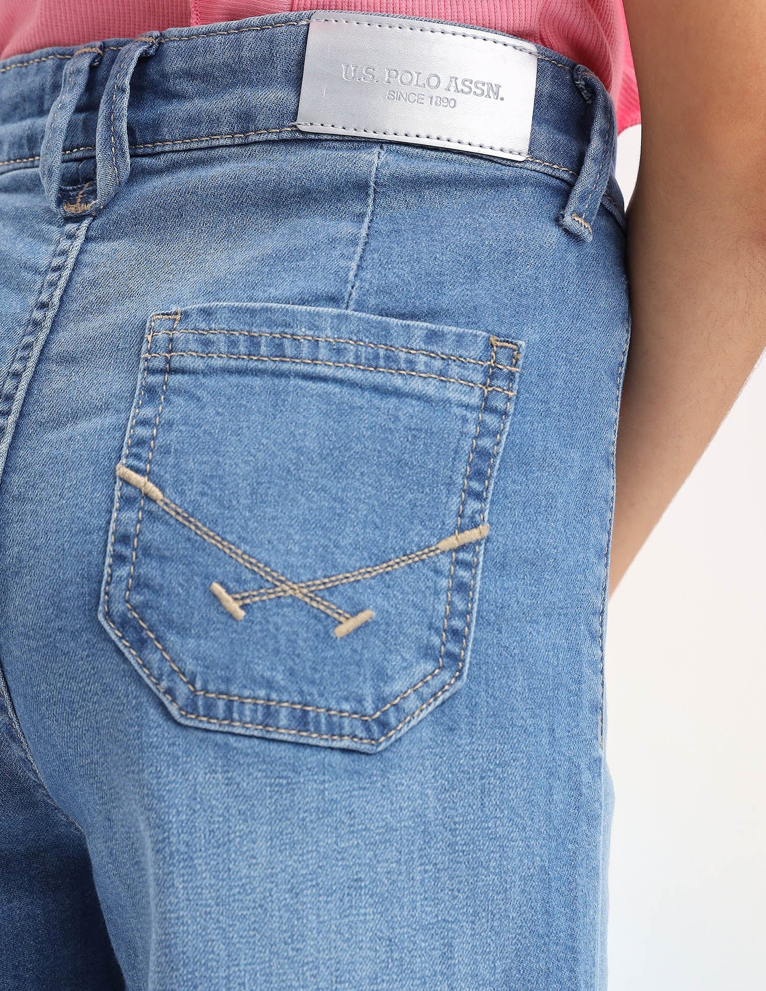 Girls Wide Leg Fit Blue Jeans - Image 8
