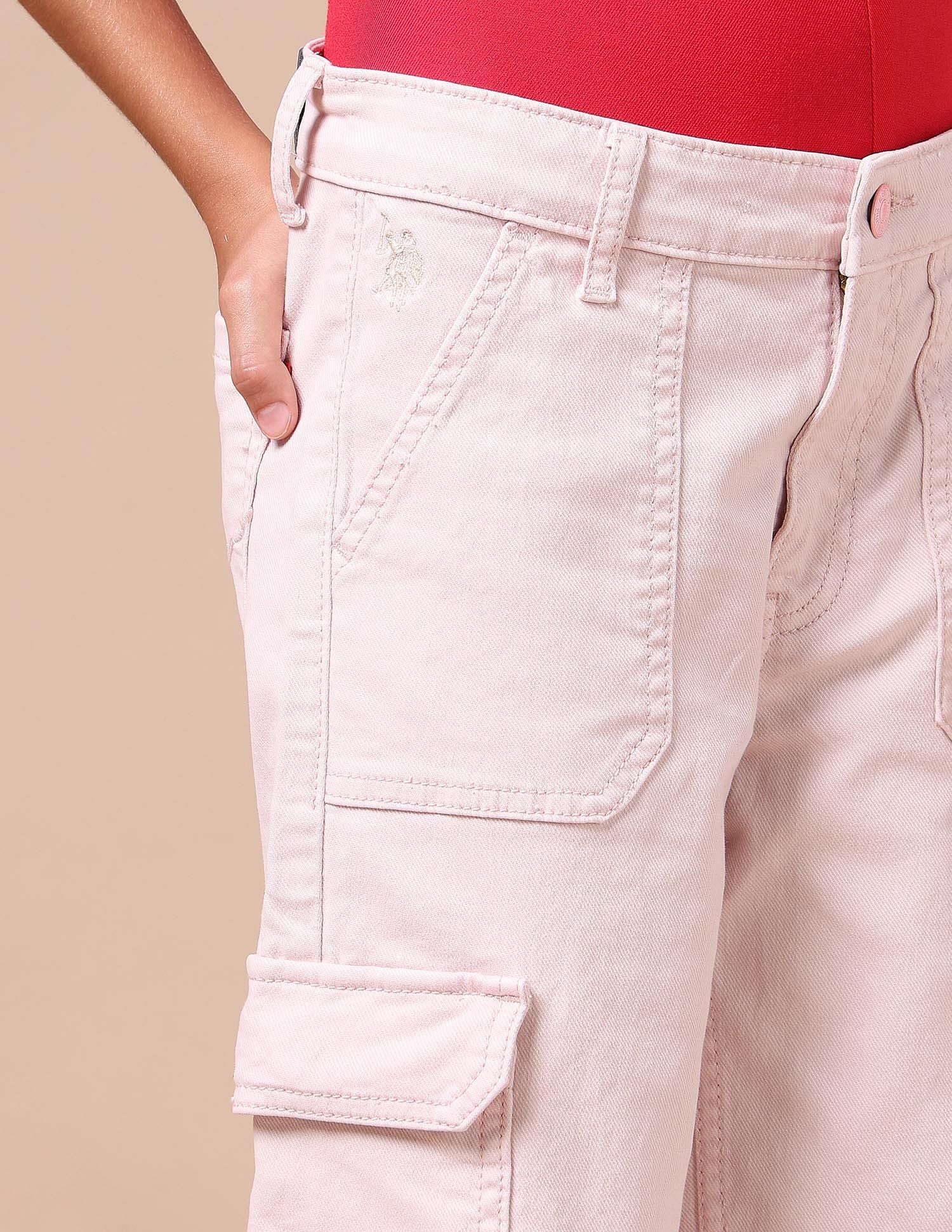 Girls Wide Leg Fit Cargo Jeans - Image 5