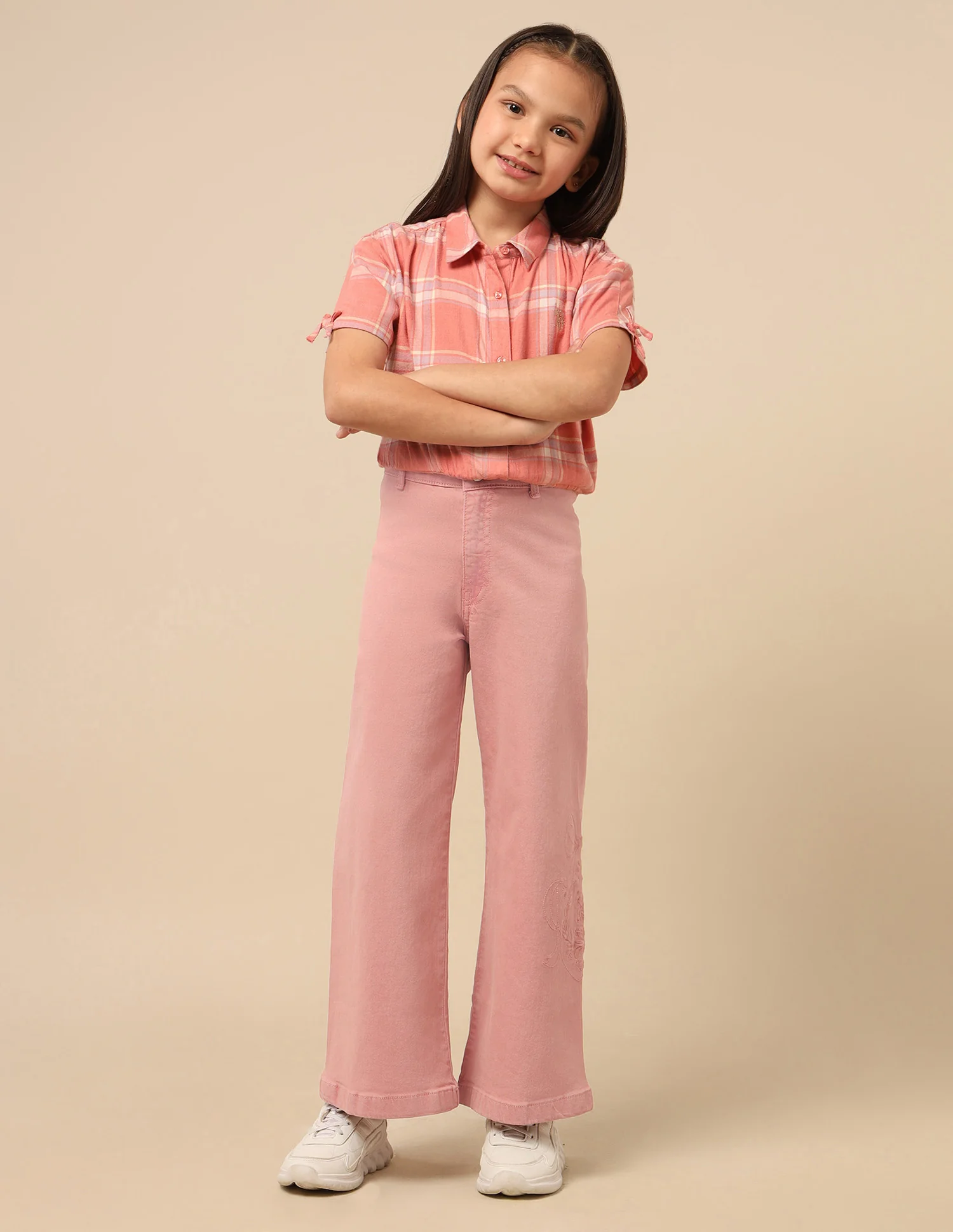 Girls Wide Leg Fit High Rise Jeans - Image 3