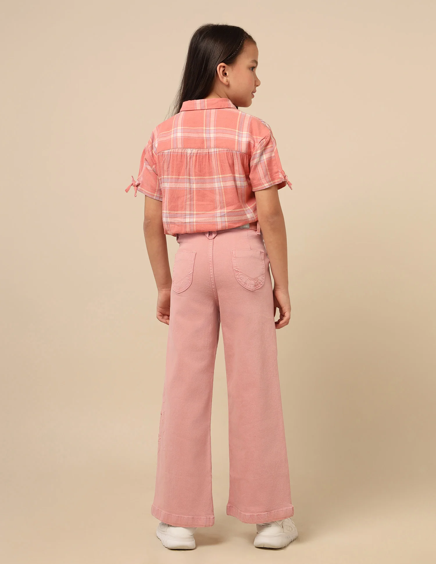 Girls Wide Leg Fit High Rise Jeans - Image 5