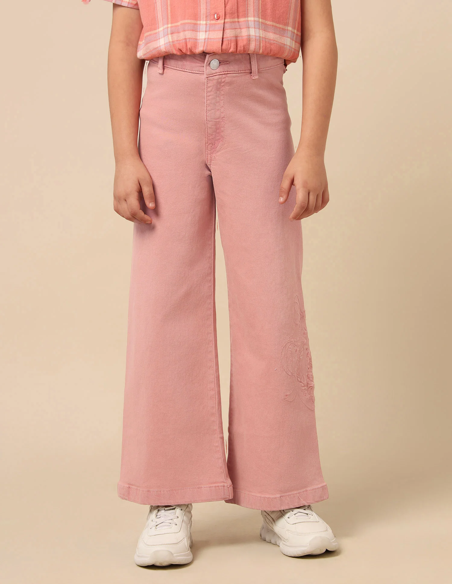 Girls Wide Leg Fit High Rise Jeans - Image 6