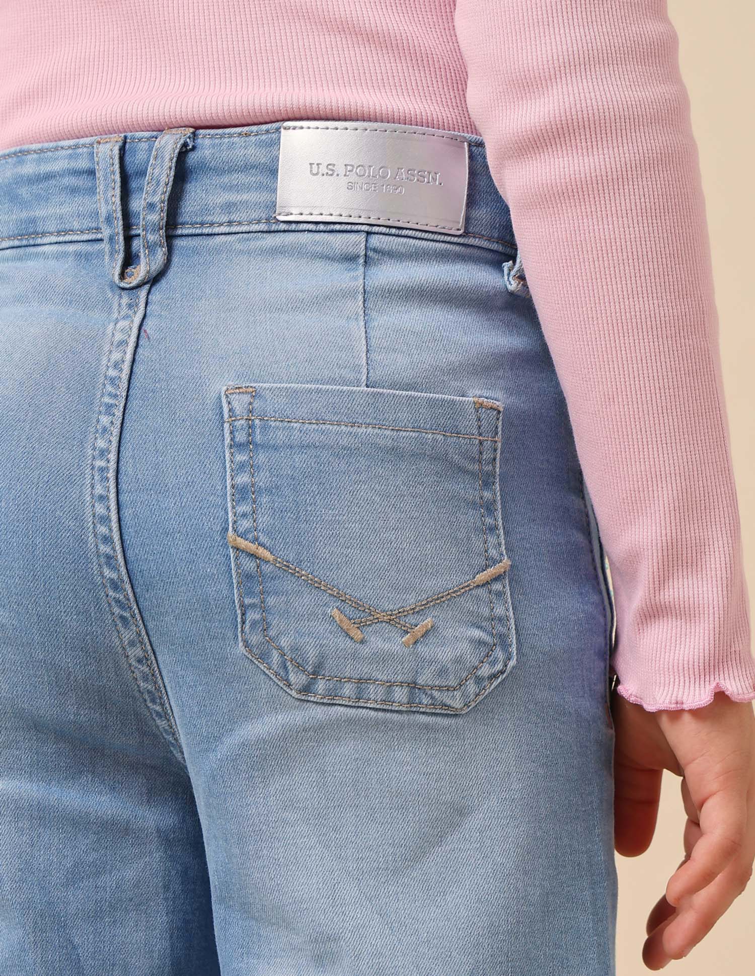 Girls Wide Leg Fit High Rise Jeans - Image 8