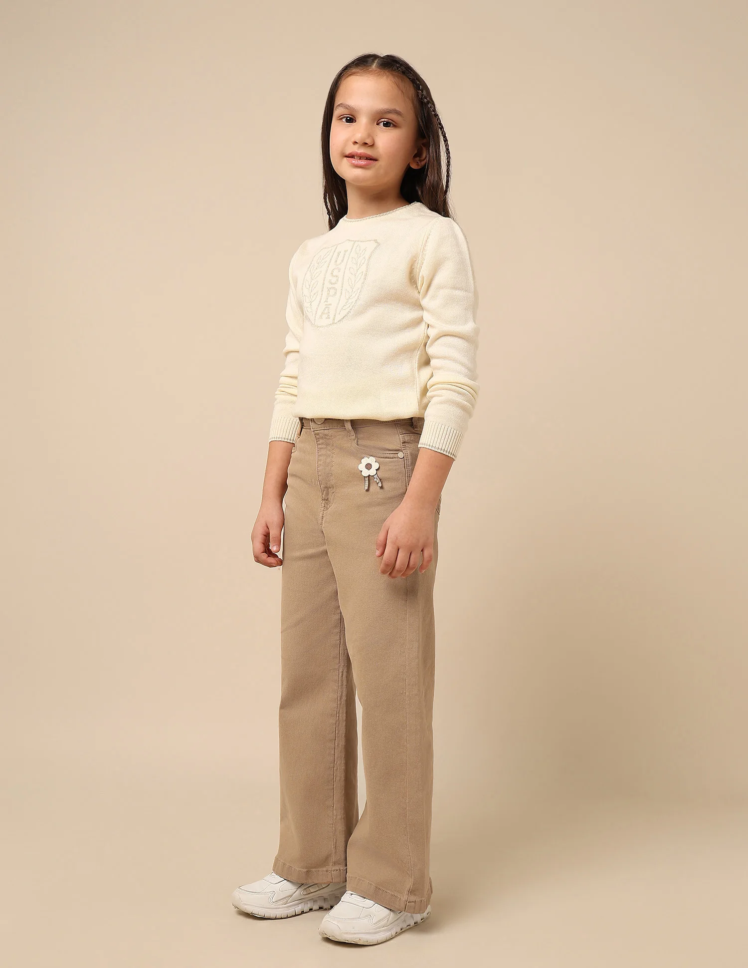 Girls Wide Leg Fit Mid Rise Jeans - Image 4