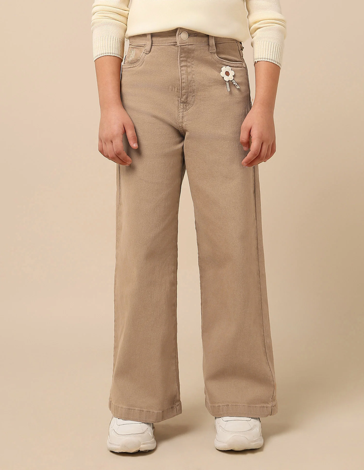 Girls Wide Leg Fit Mid Rise Jeans - Image 6