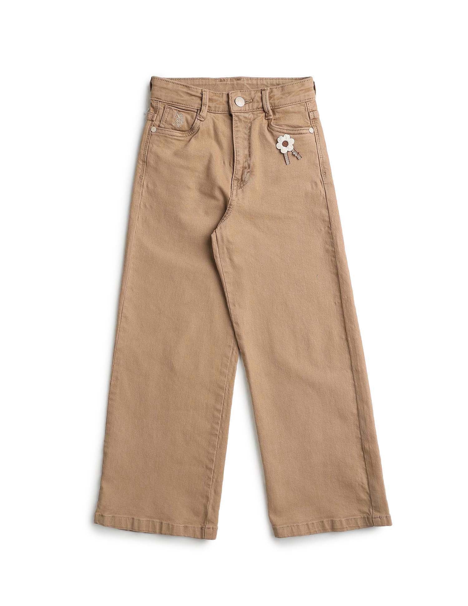 Girls Wide Leg Fit Mid Rise Jeans - Image 9