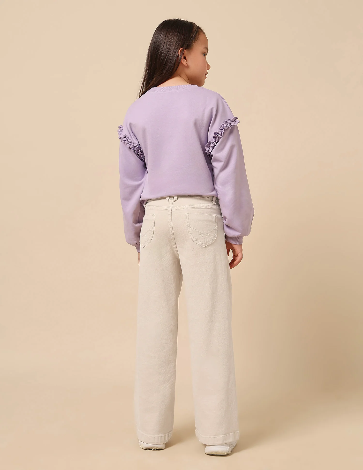 Girls Wide Leg Fit Mid Rise Jeans - Image 5