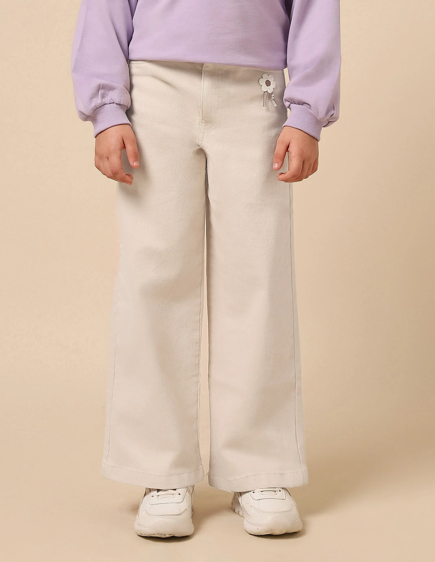 Girls Wide Leg Fit Mid Rise Jeans - Image 6