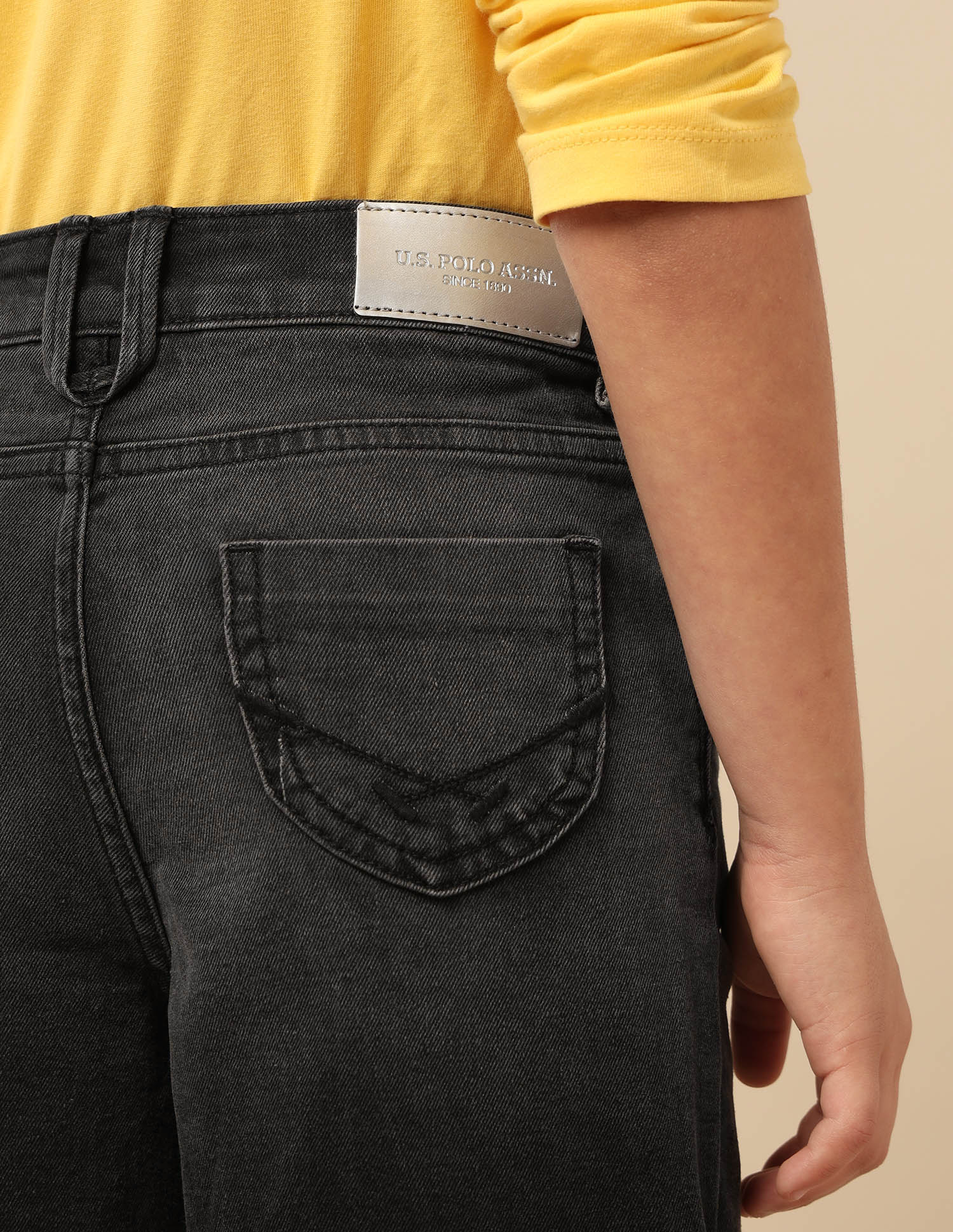 Girls Wide Leg Fit Stone Washed Jeans - Image 8