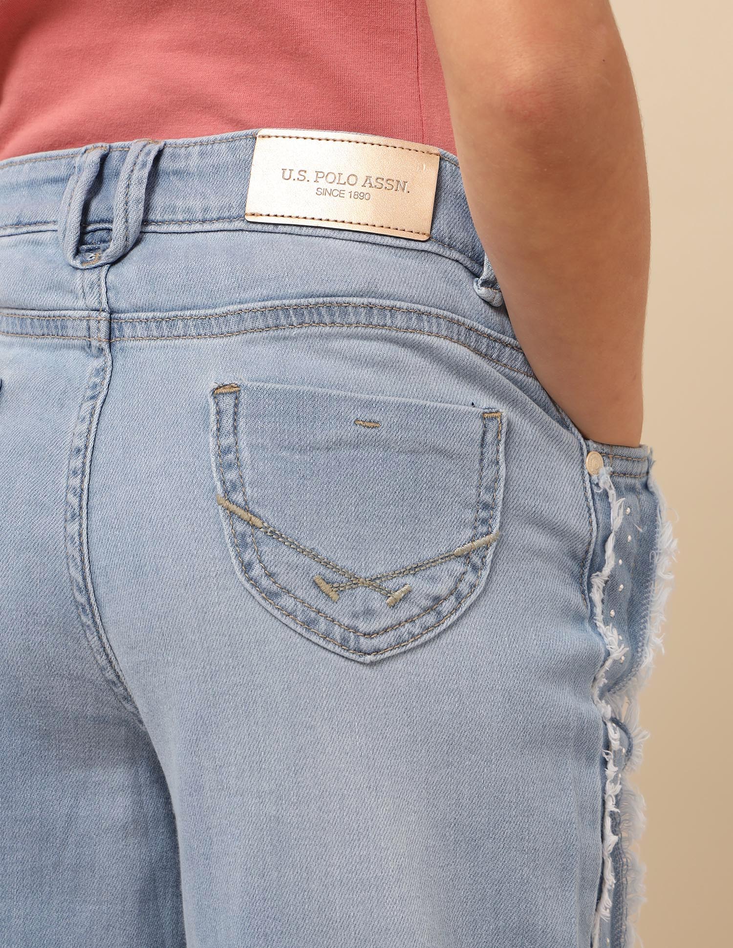 Girls Wide Leg Fit Stone Washed Jeans - Image 8