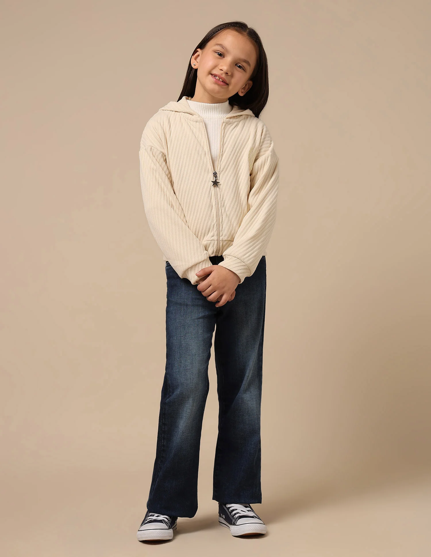 Girls Zipper Hooded Sweatshirt - Image 3