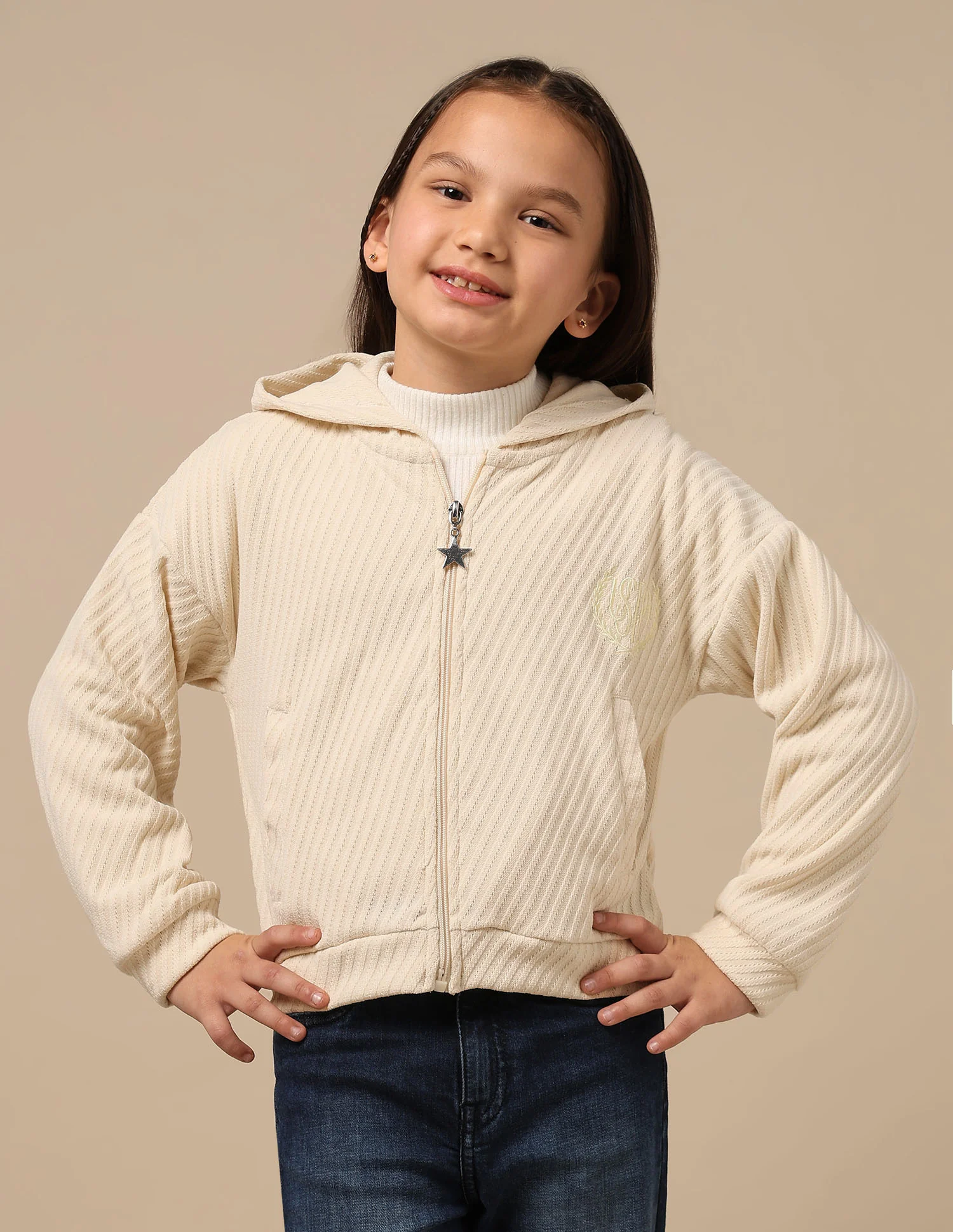 Girls Zipper Hooded Sweatshirt - Image 6