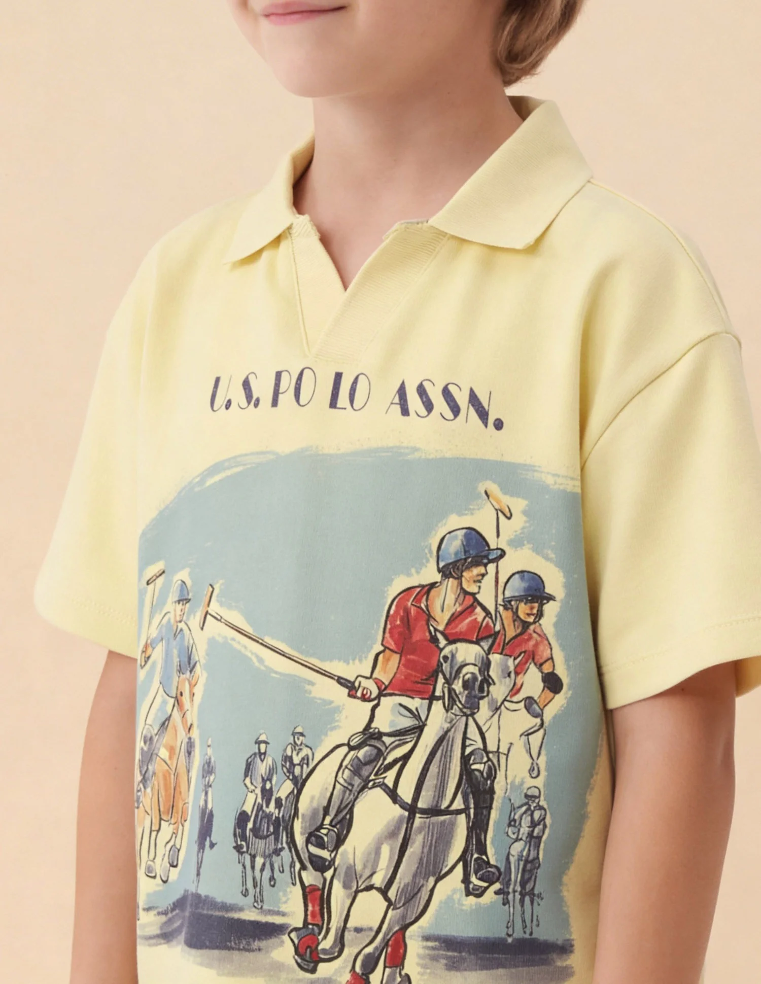 Graphic Brand Printed Oversized Fit Polo Shirt - Image 6