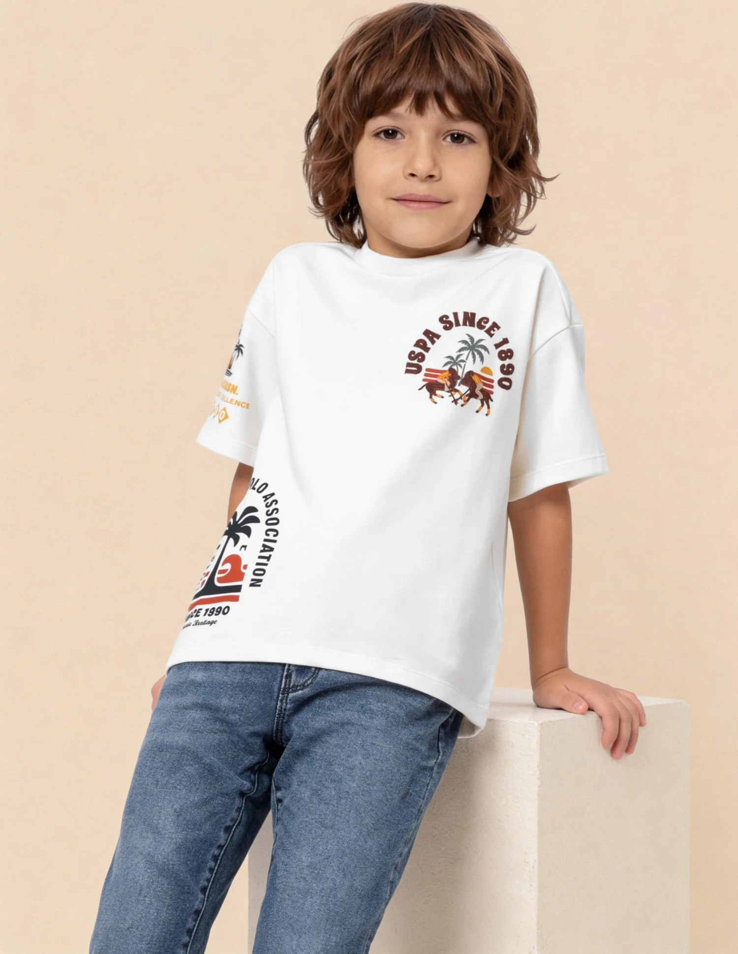Graphic Brand Printed Oversized Fit T-Shirt