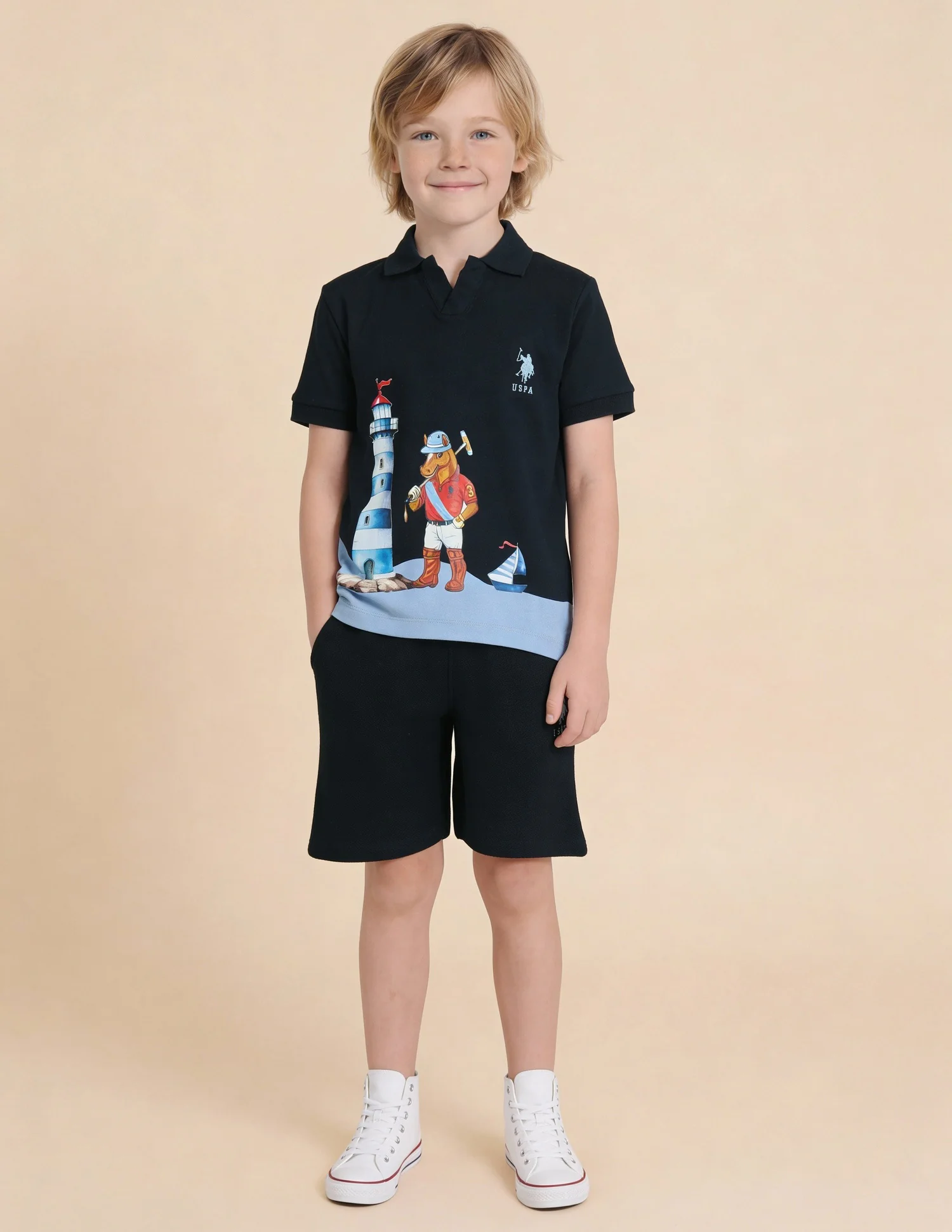 Graphic Brand Printed Regular Fit Polo Shirt - Image 3