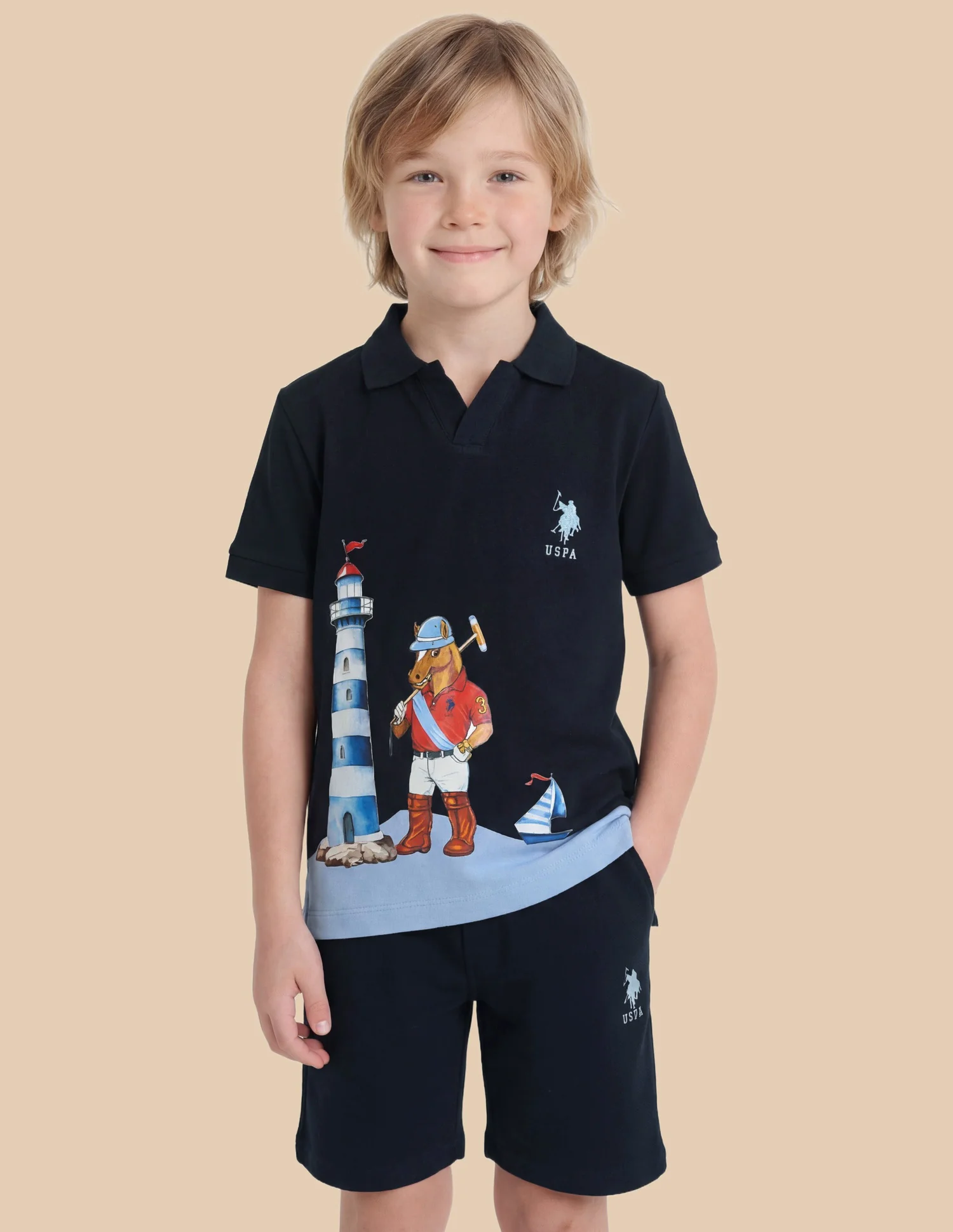 Graphic Brand Printed Regular Fit Polo Shirt - Image 4