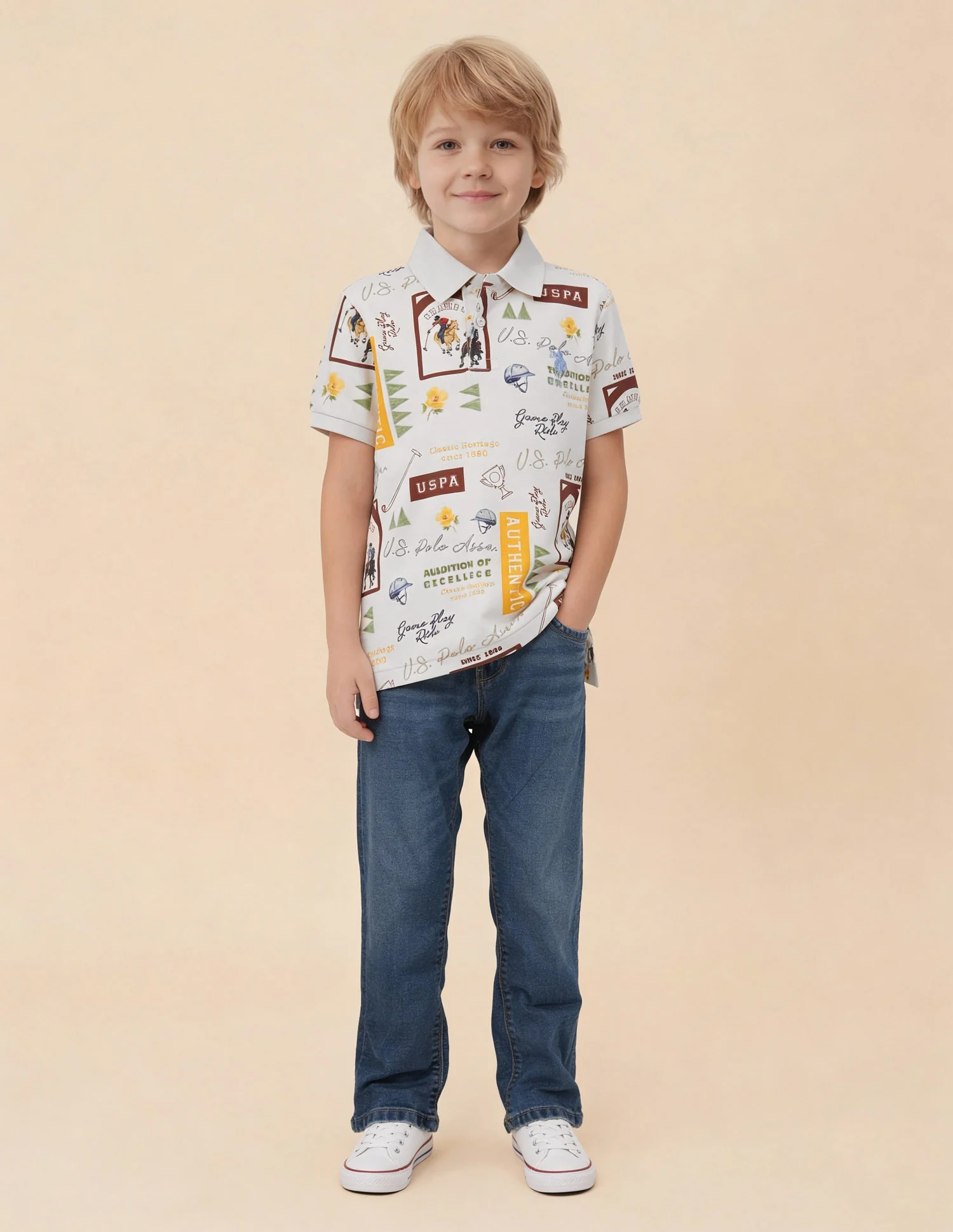 Graphic Brand Printed Regular Fit Polo Shirt - Image 3