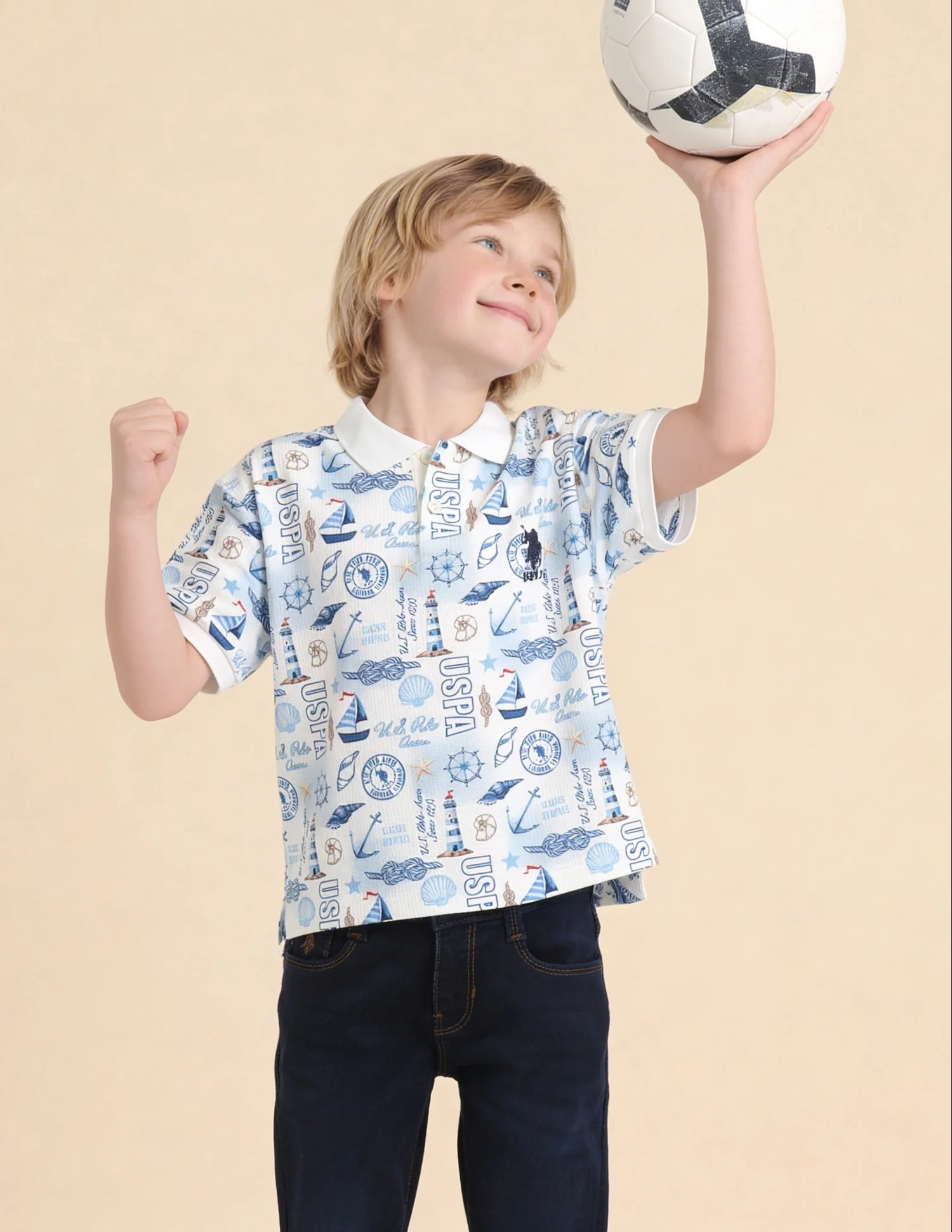 Graphic Brand Printed Regular Fit Polo Shirt