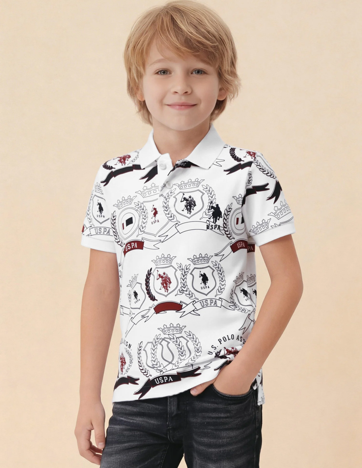 Graphic Brand Printed Regular Fit Polo Shirt - Image 4