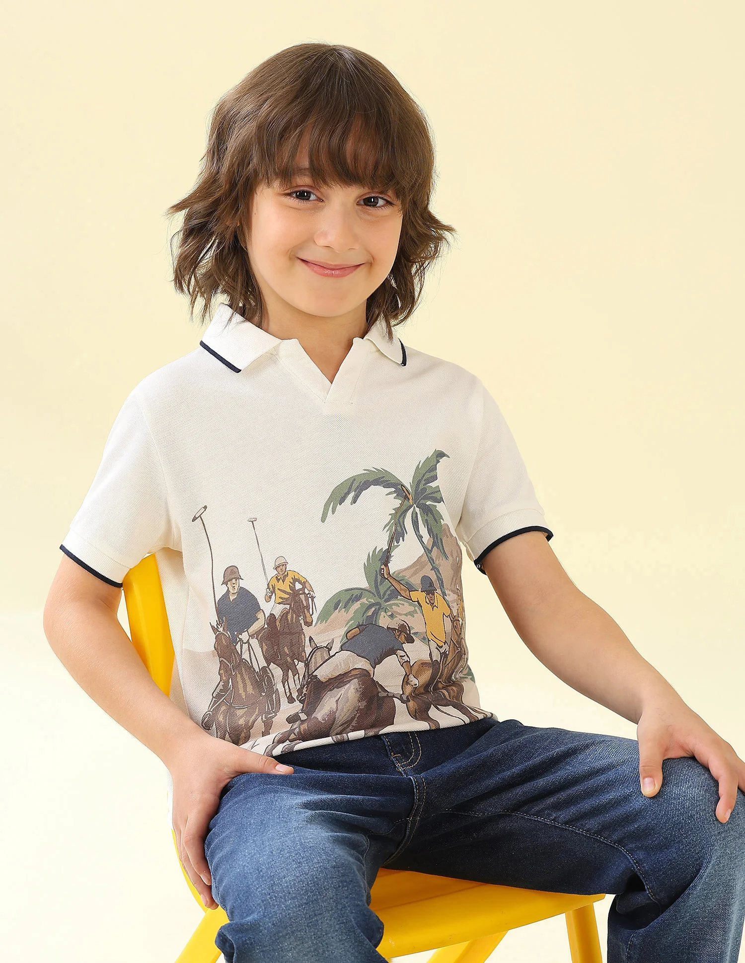 Graphic Brand Printed Regular Fit Polo Shirt