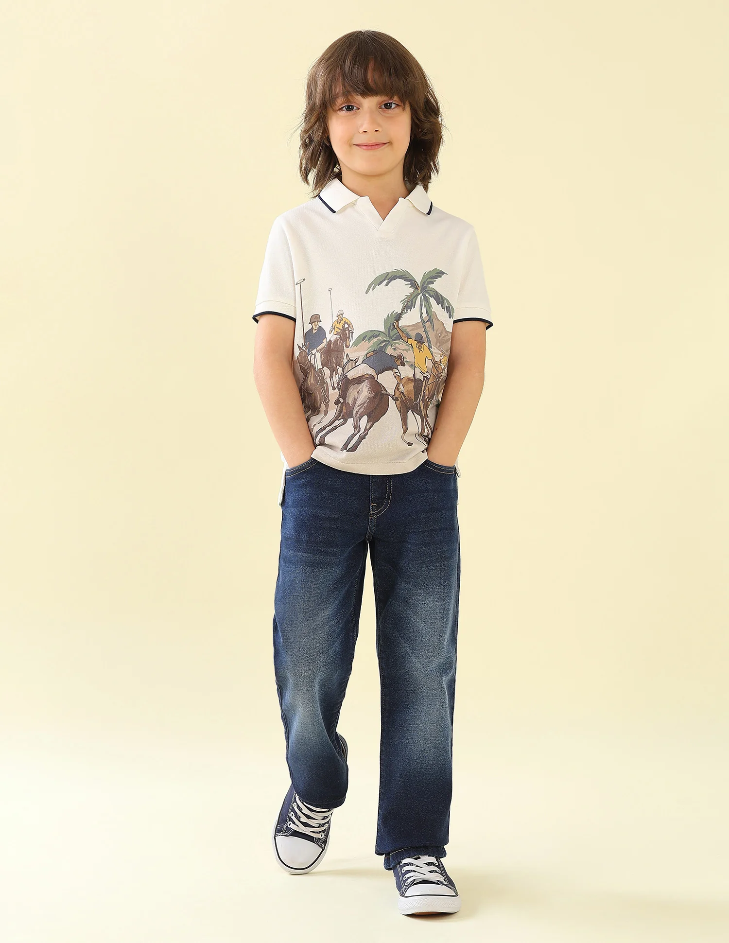 Graphic Brand Printed Regular Fit Polo Shirt - Image 3