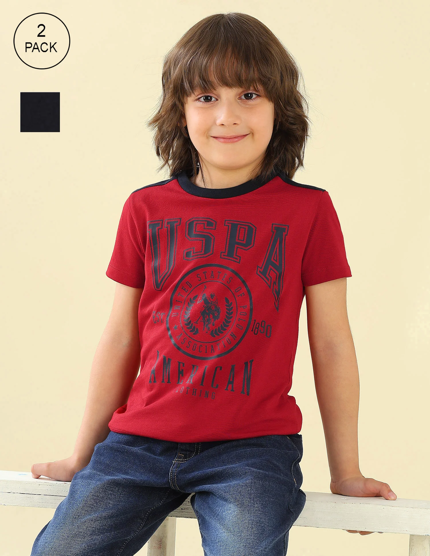 Graphic Brand Printed Regular Fit T-Shirt - Pack Of 2
