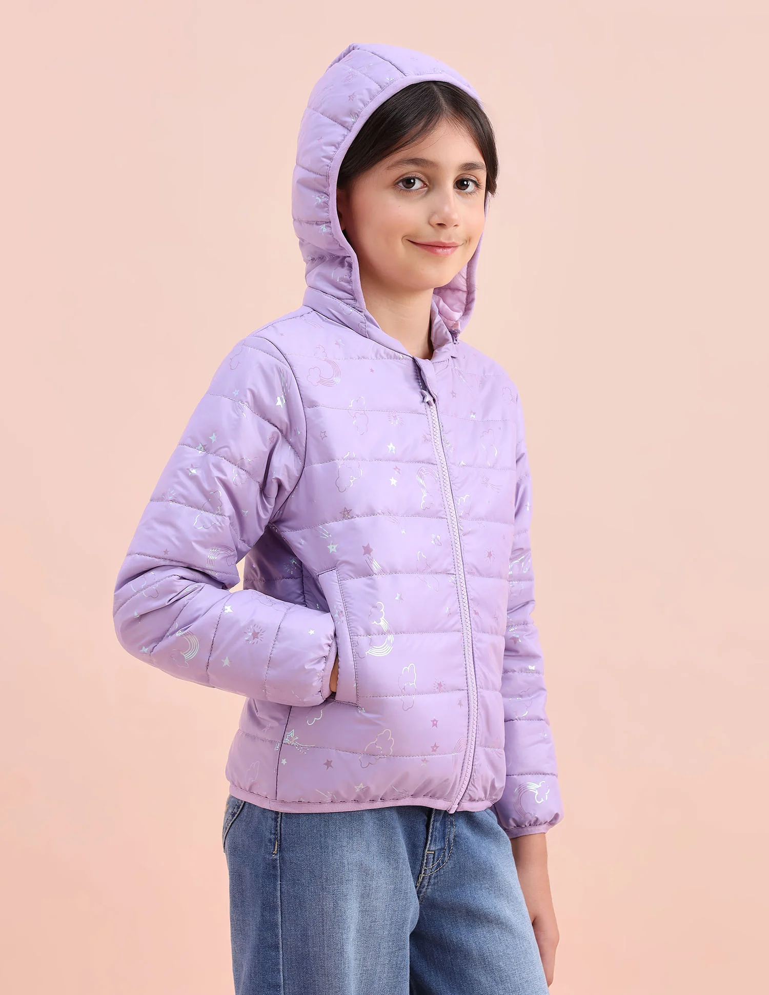 Graphic Printed Puffer Jacket - Image 4