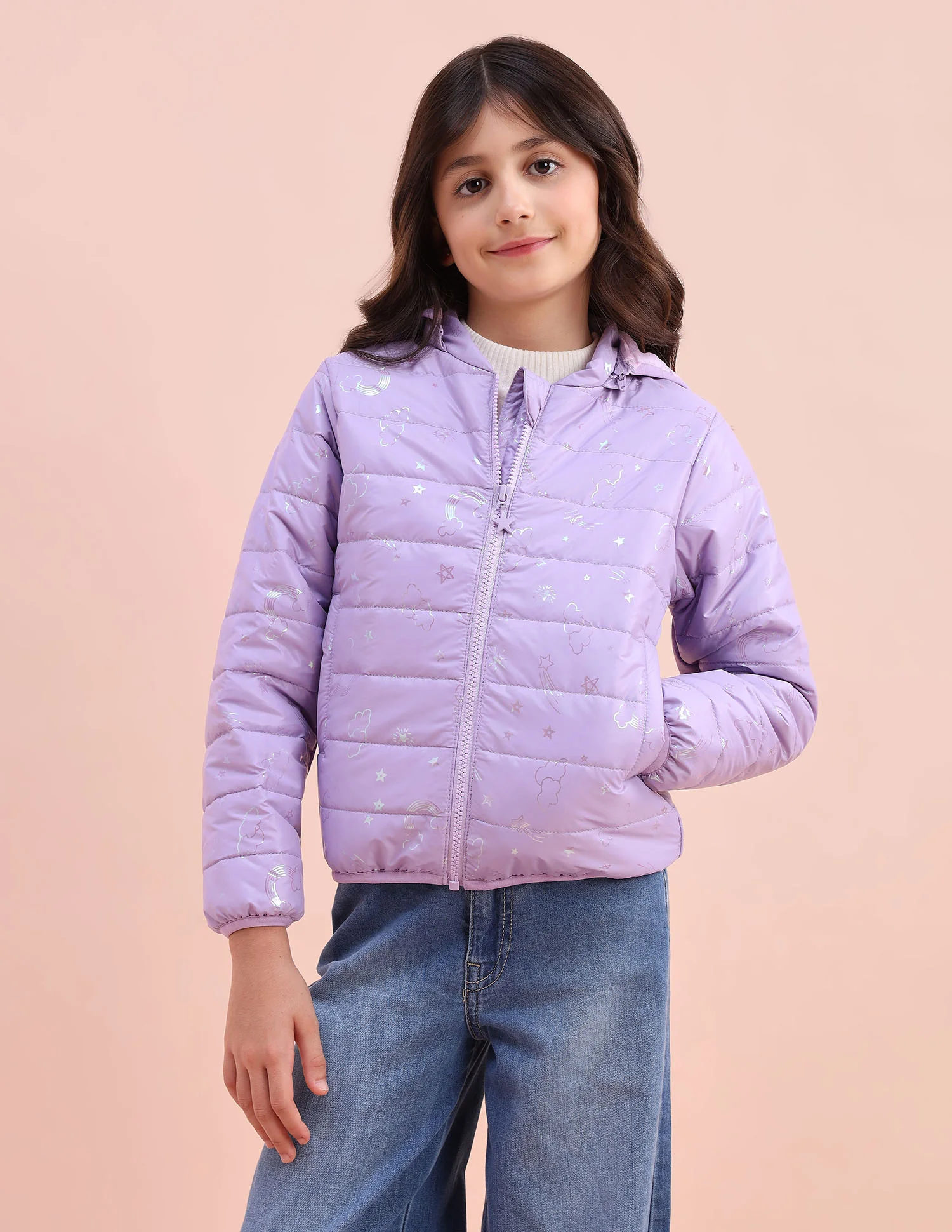 Graphic Printed Puffer Jacket - Image 6
