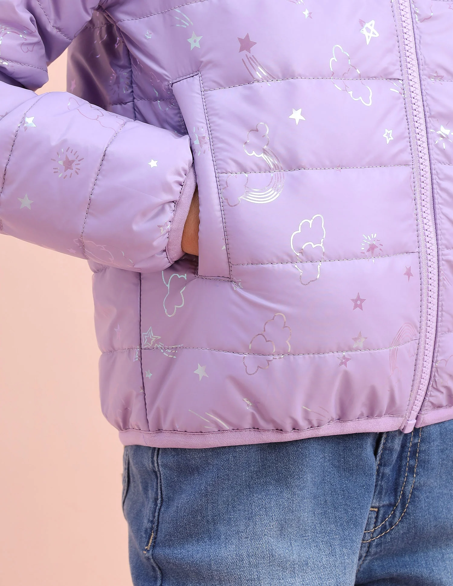 Graphic Printed Puffer Jacket - Image 8