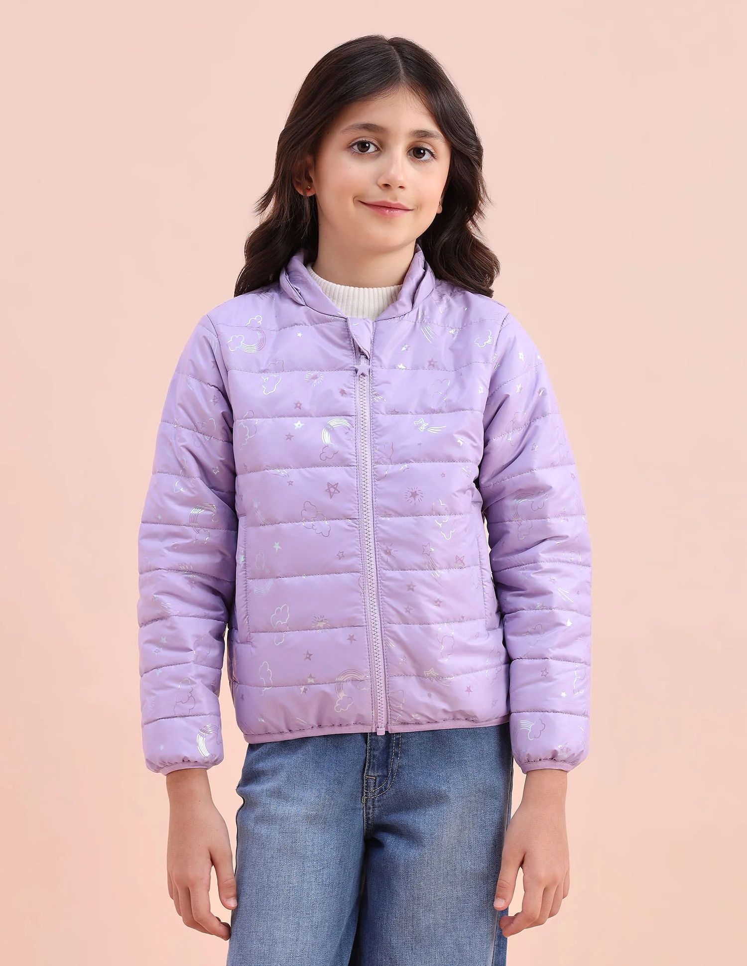 Graphic Printed Puffer Jacket - Image 9
