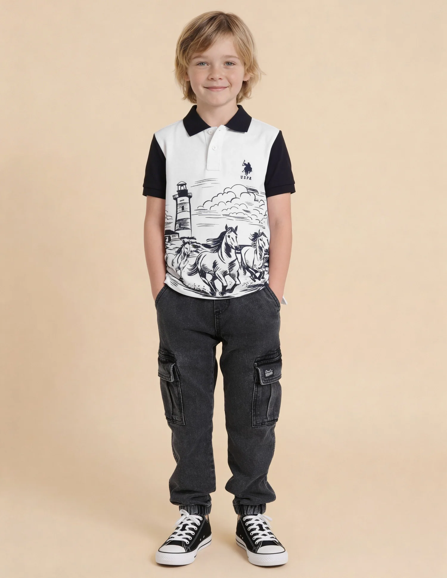 Graphic Printed Regular Fit Polo Shirt - Image 3