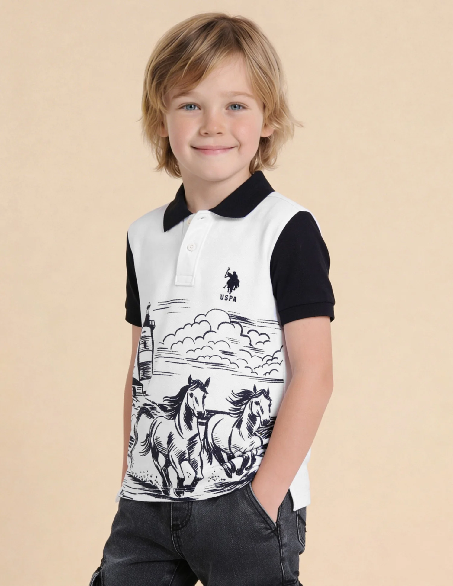 Graphic Printed Regular Fit Polo Shirt - Image 4