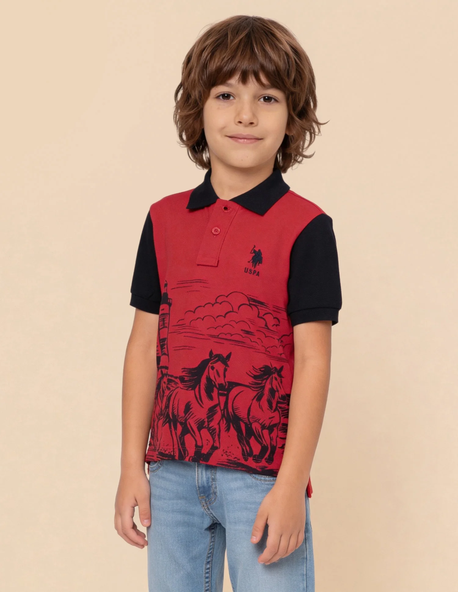 Graphic Printed Regular Fit Polo Shirt - Image 4