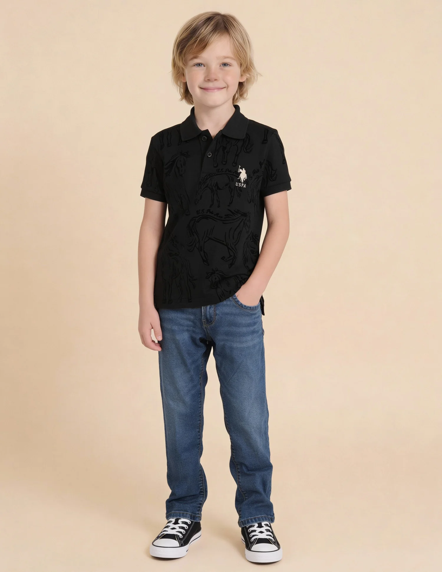 Graphic Printed Regular Fit Polo Shirt - Image 3