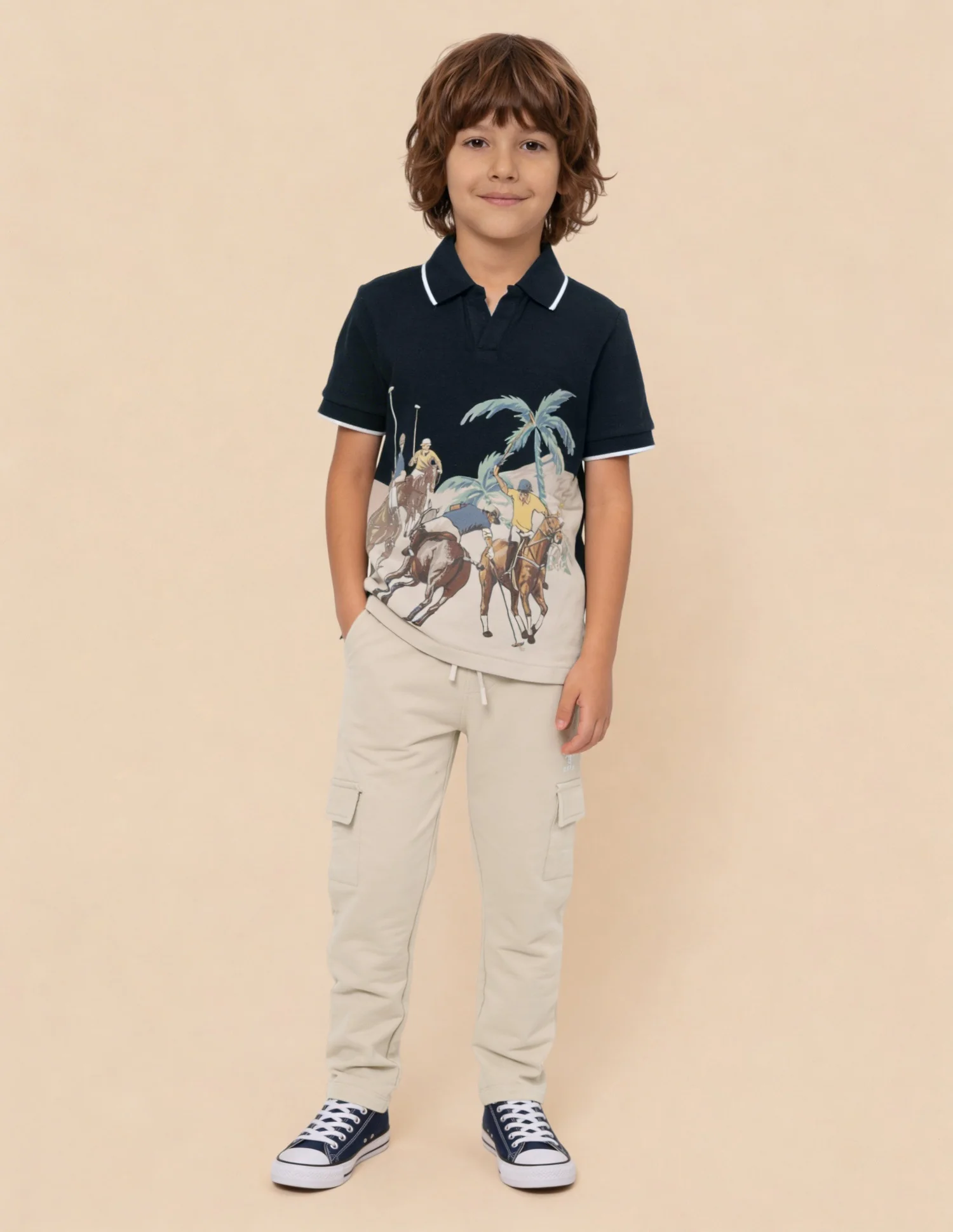 Graphic Printed Regular Fit Polo Shirt - Image 3