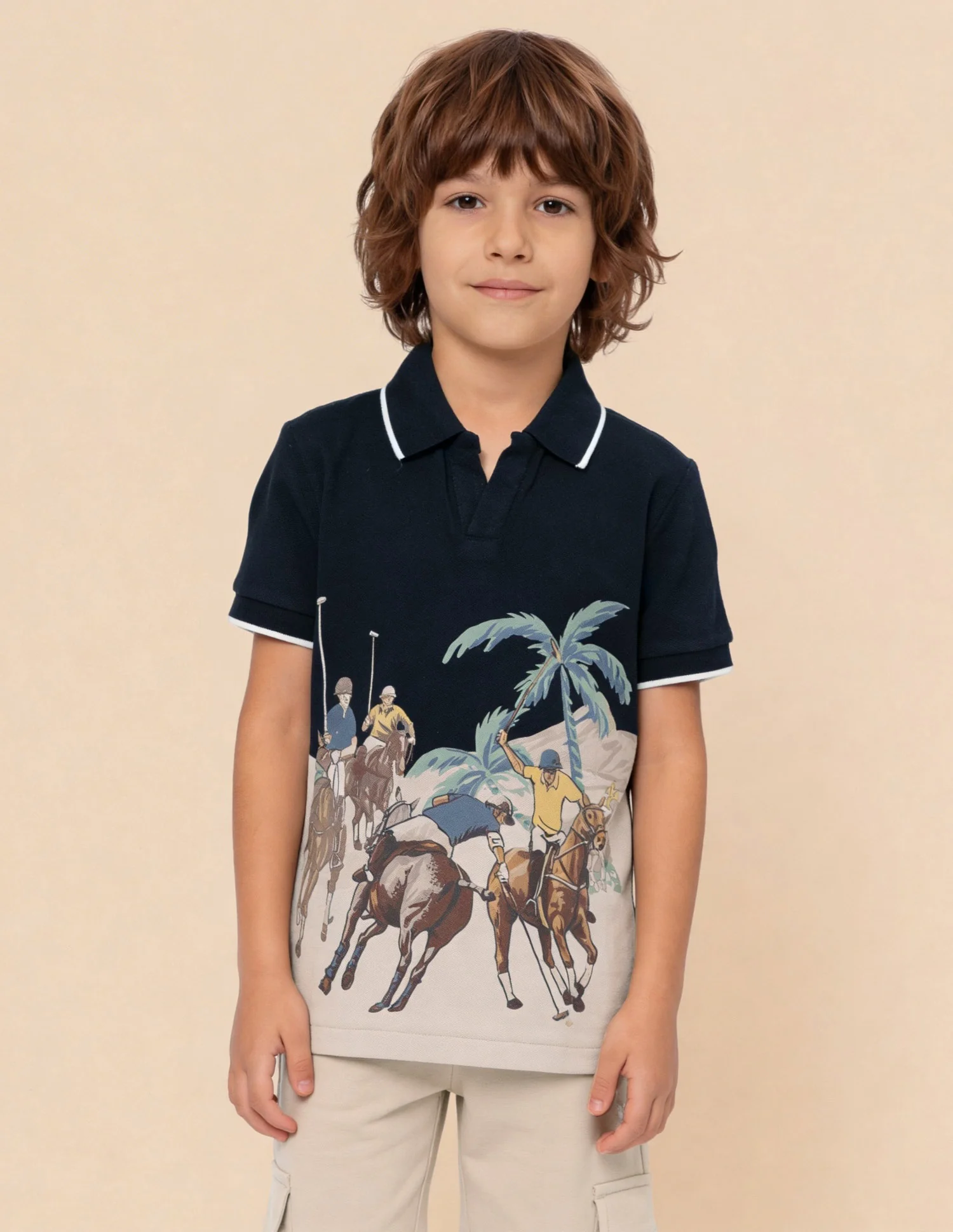 Graphic Printed Regular Fit Polo Shirt - Image 4