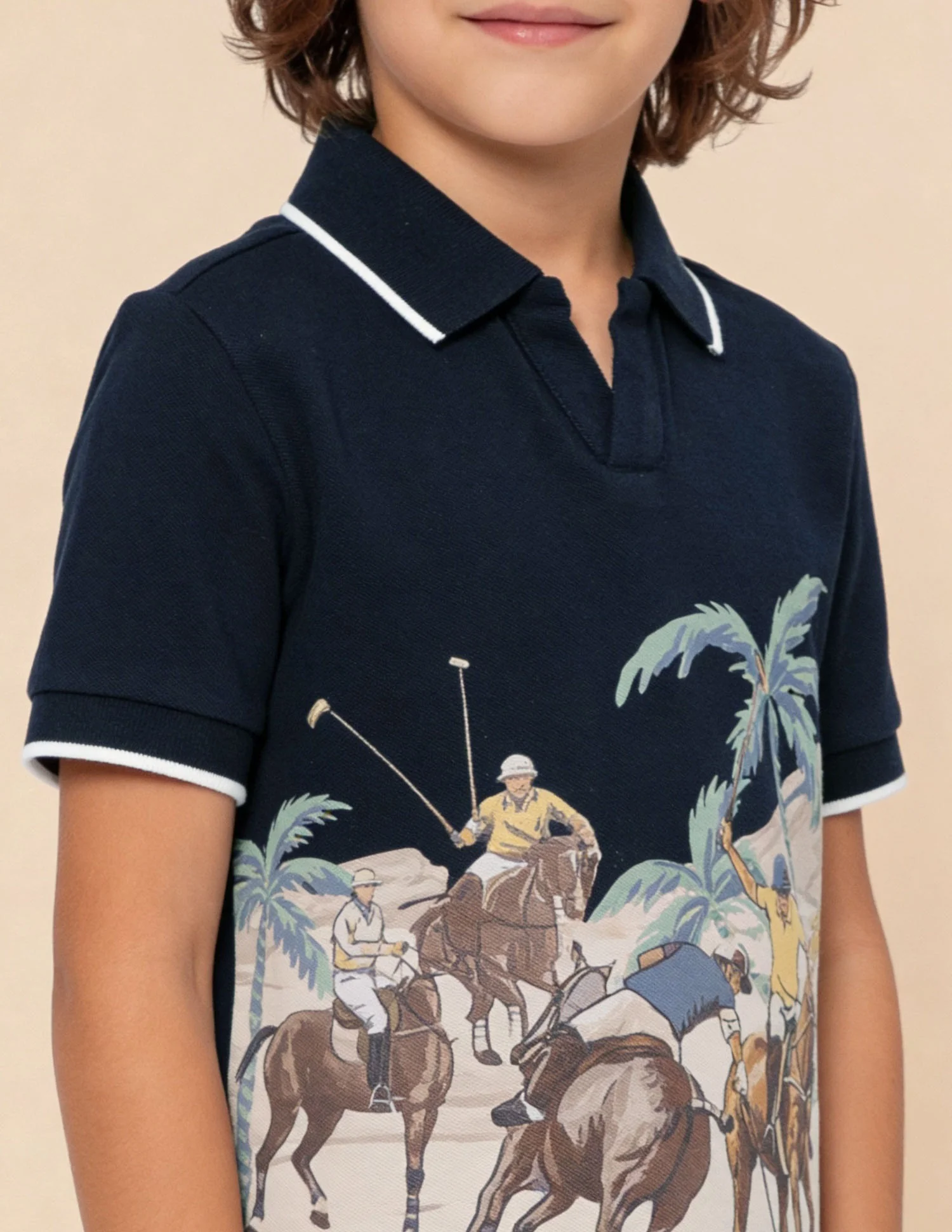 Graphic Printed Regular Fit Polo Shirt - Image 6