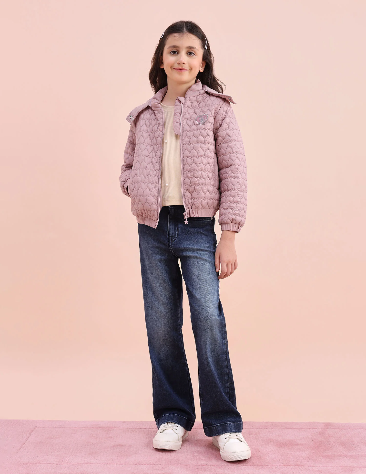 Heart Quilted Regular Fit Jacket - Image 3