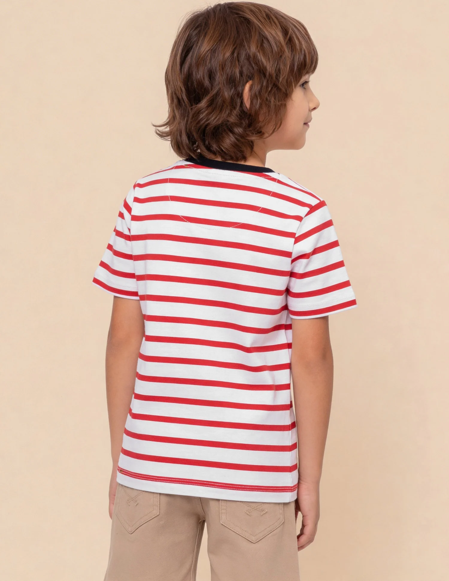 Horizontal Striped And Graphic Brand Printed Regular Fit T-Shirt - Pack Of 2 - Image 9