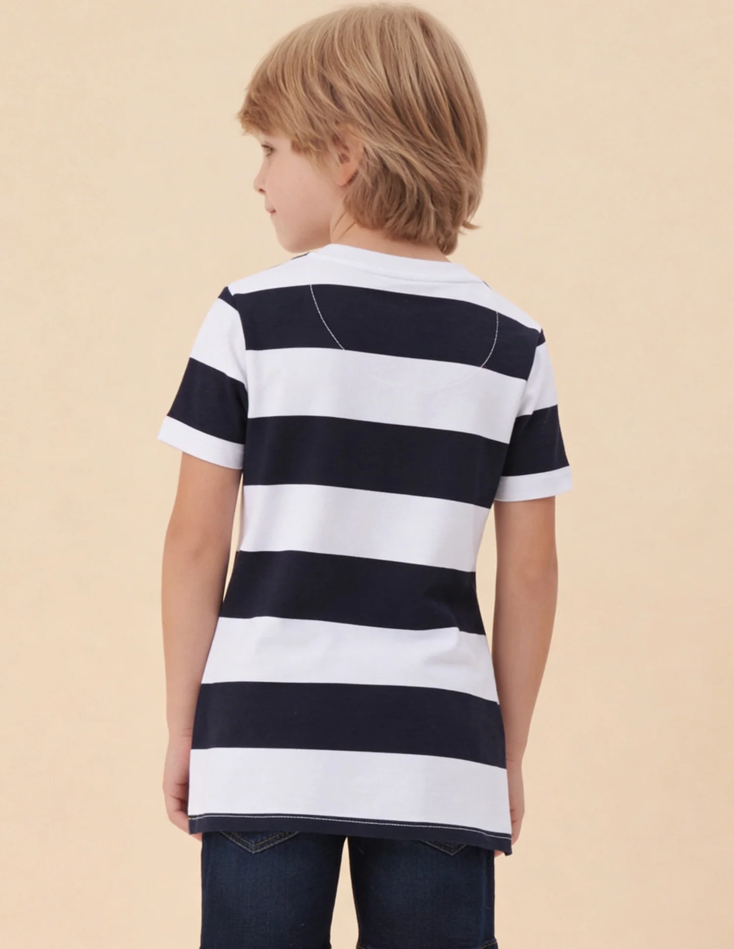 Horizontal Striped And Solid Regular Fit T-Shirt - Pack Of 2 - Image 8