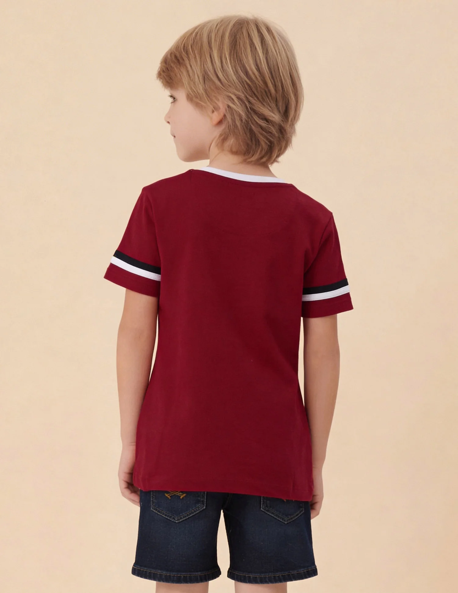 Horizontal Striped And Solid Regular Fit T-Shirt - Pack Of 2 - Image 9
