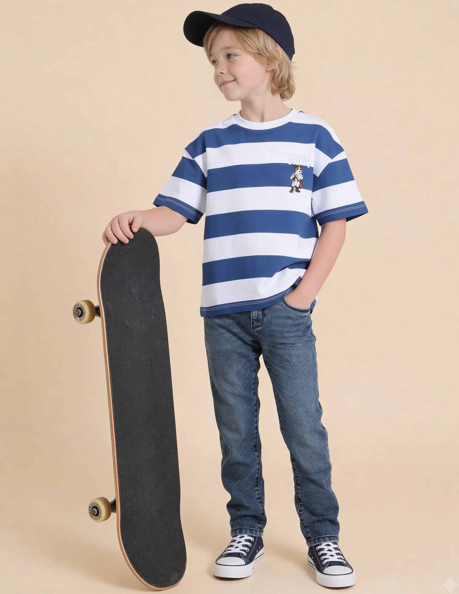 Horizontal Striped Oversized Fit T-Shirt
