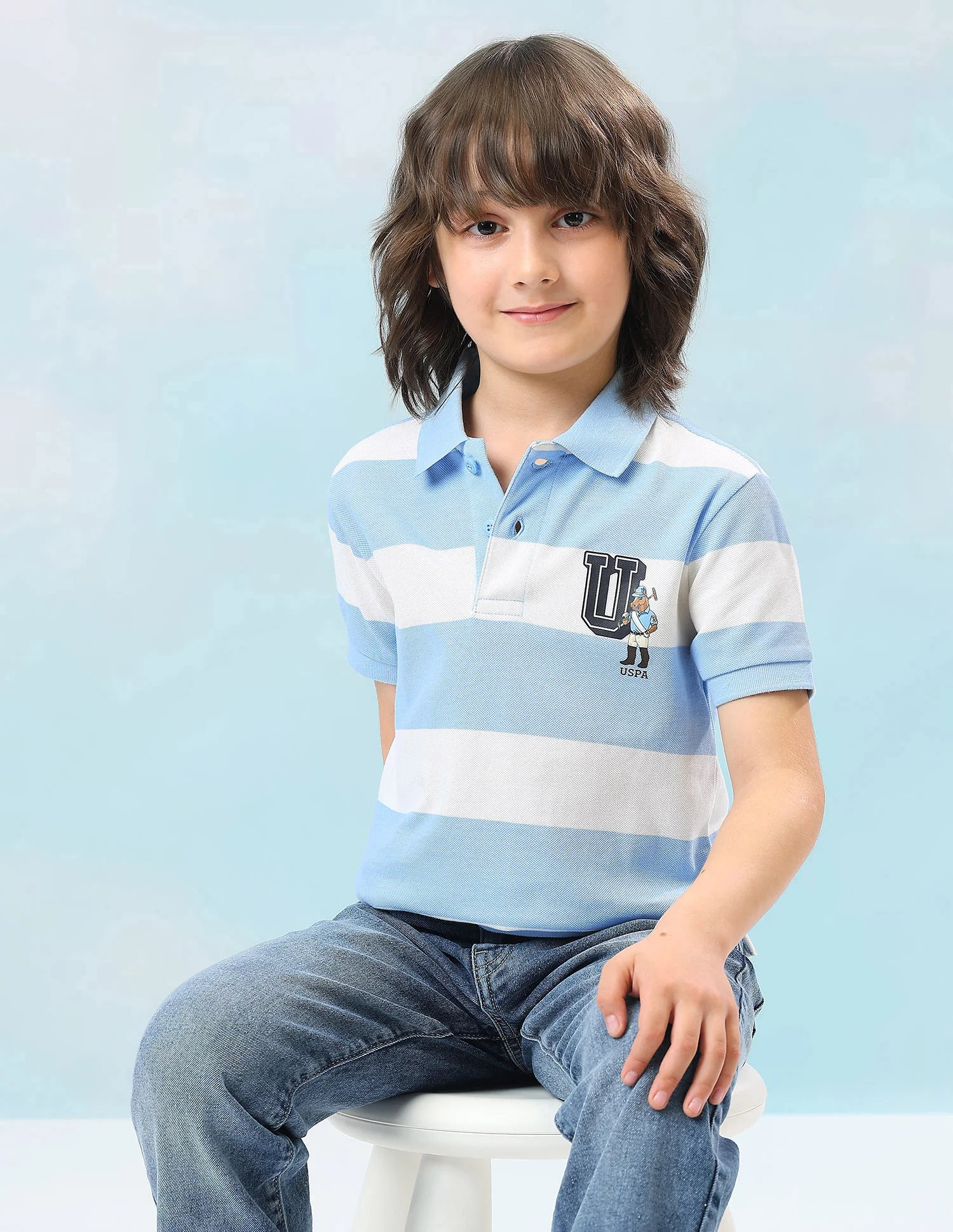 Horizontal Striped Regular Fit Polo Shirt - Image 8