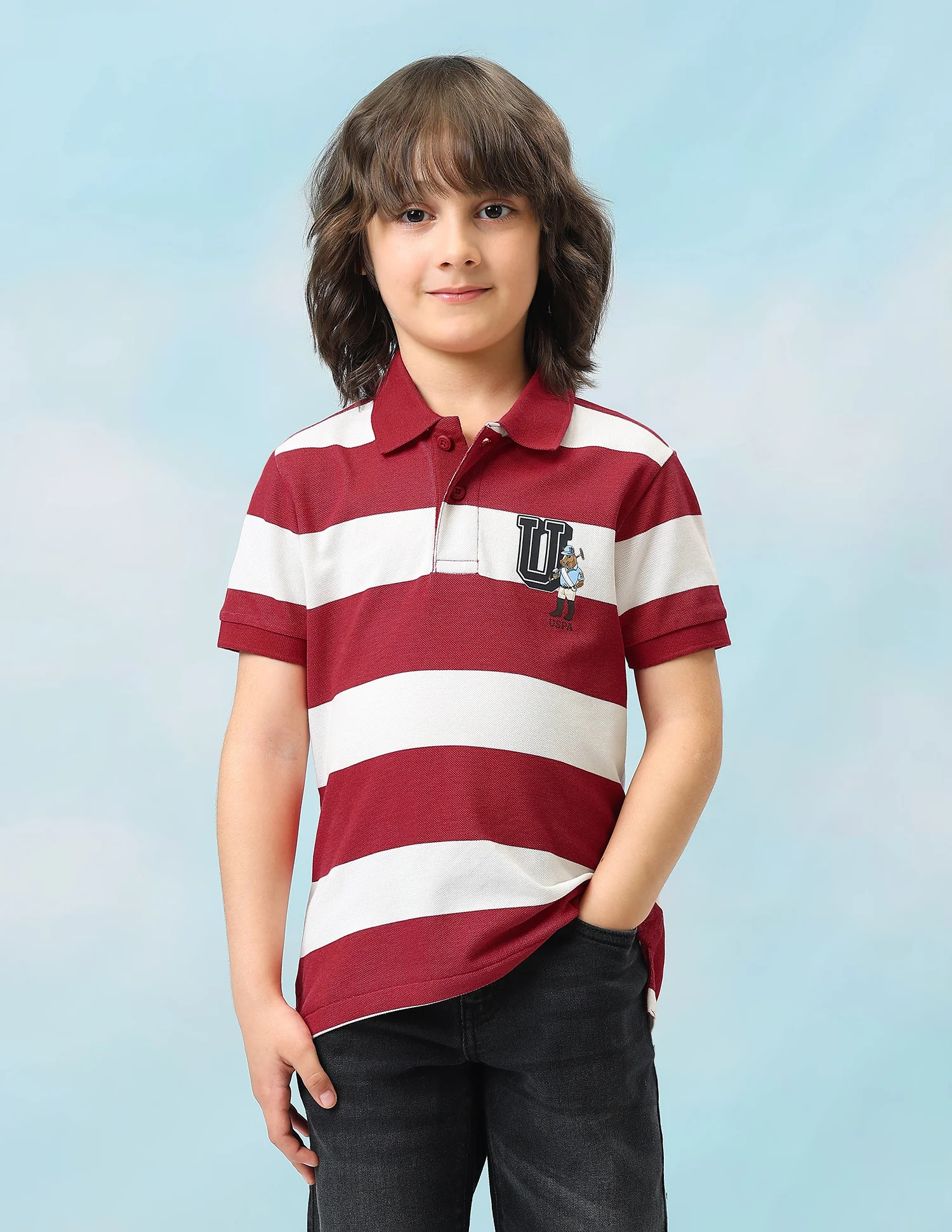 Horizontal Striped Regular Fit Polo Shirt - Image 6