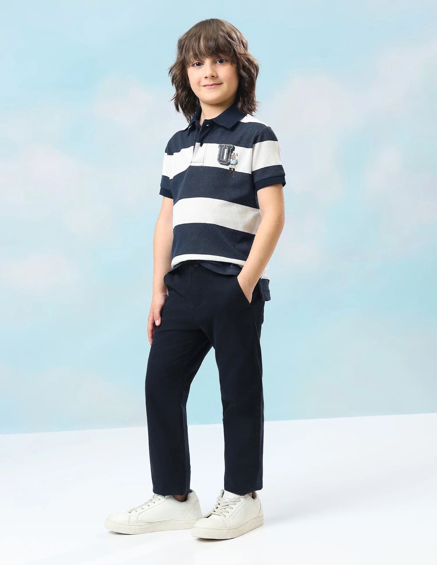 Horizontal Striped Regular Fit Polo Shirt - Image 3