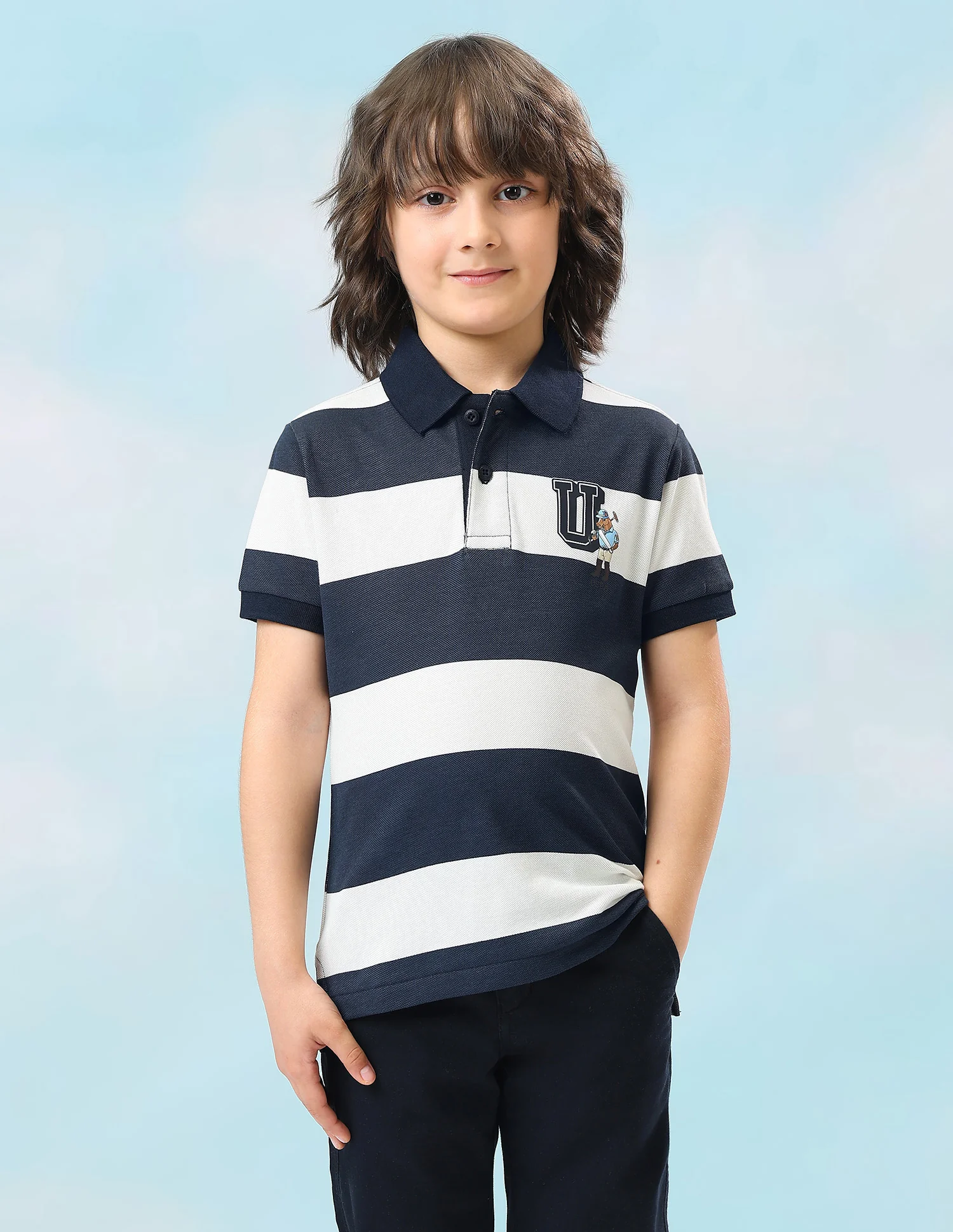 Horizontal Striped Regular Fit Polo Shirt - Image 6
