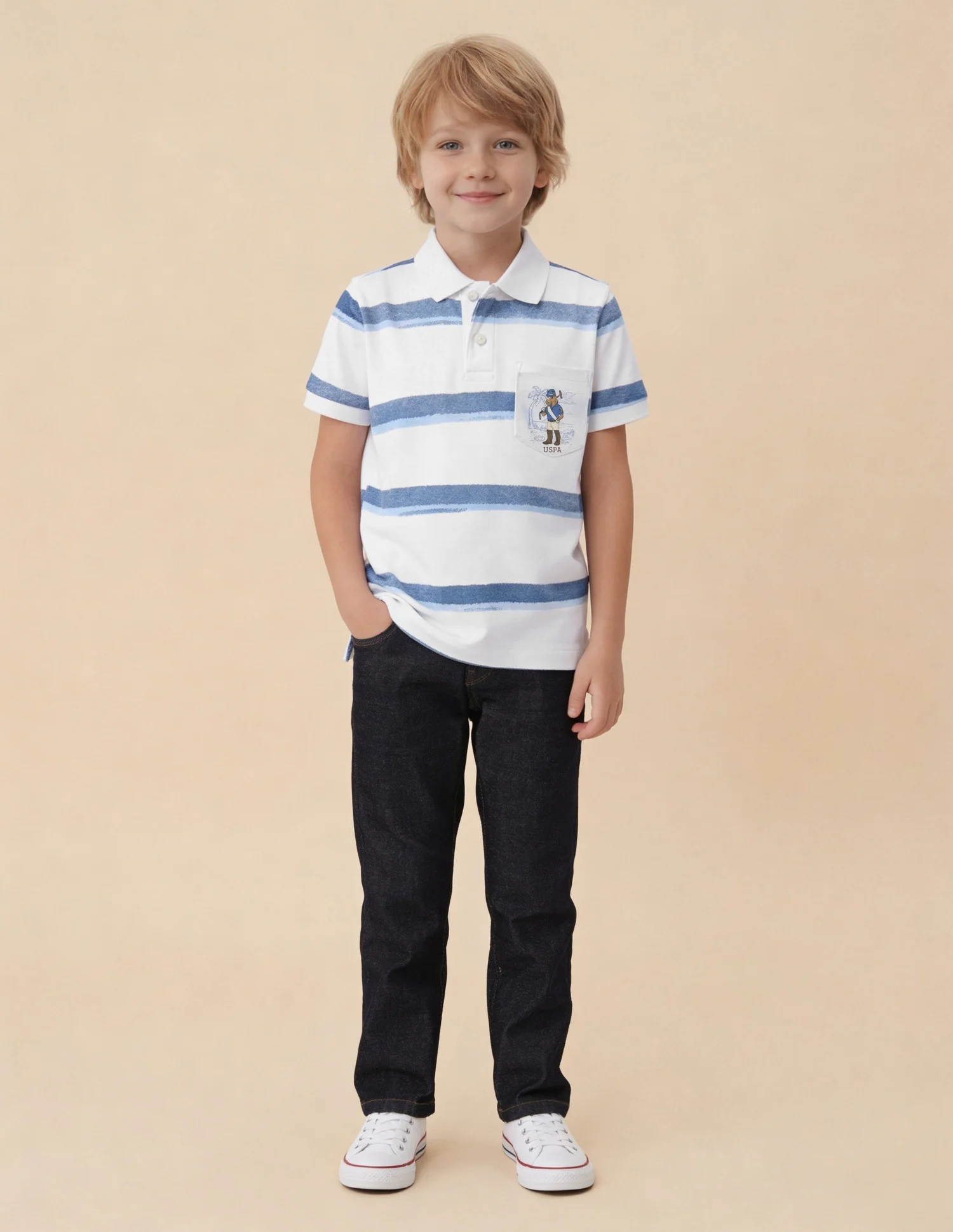 Horizontal Striped Regular Fit Polo Shirt - Image 3