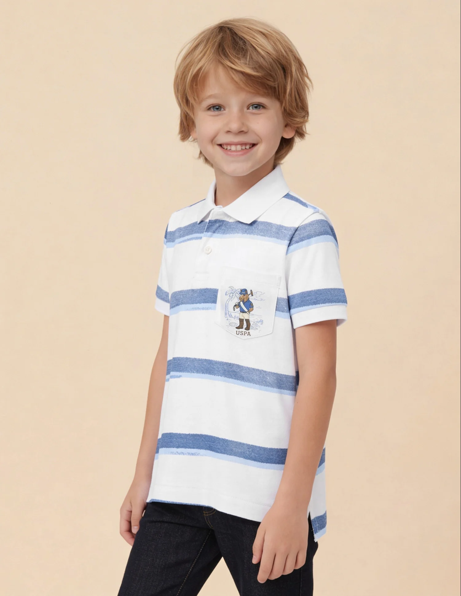 Horizontal Striped Regular Fit Polo Shirt - Image 4