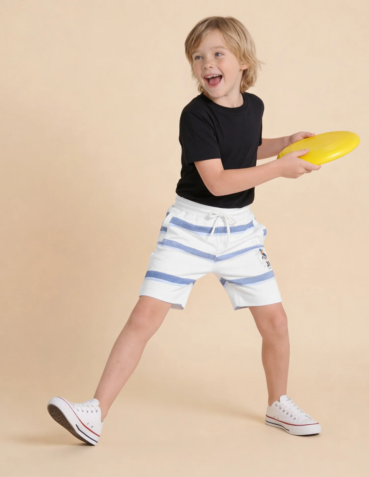 Horizontal Striped Regular Fit Shorts