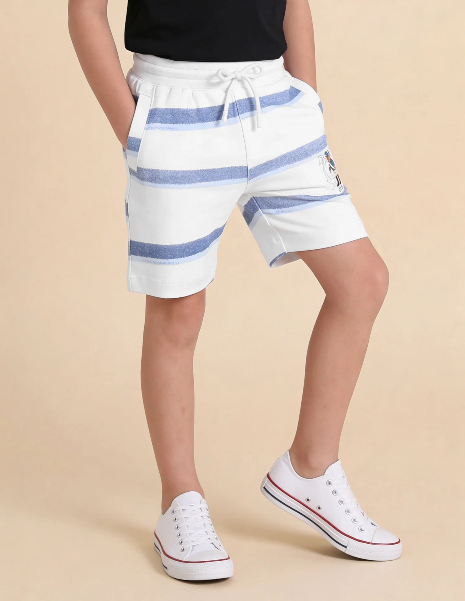 Horizontal Striped Regular Fit Shorts - Image 3