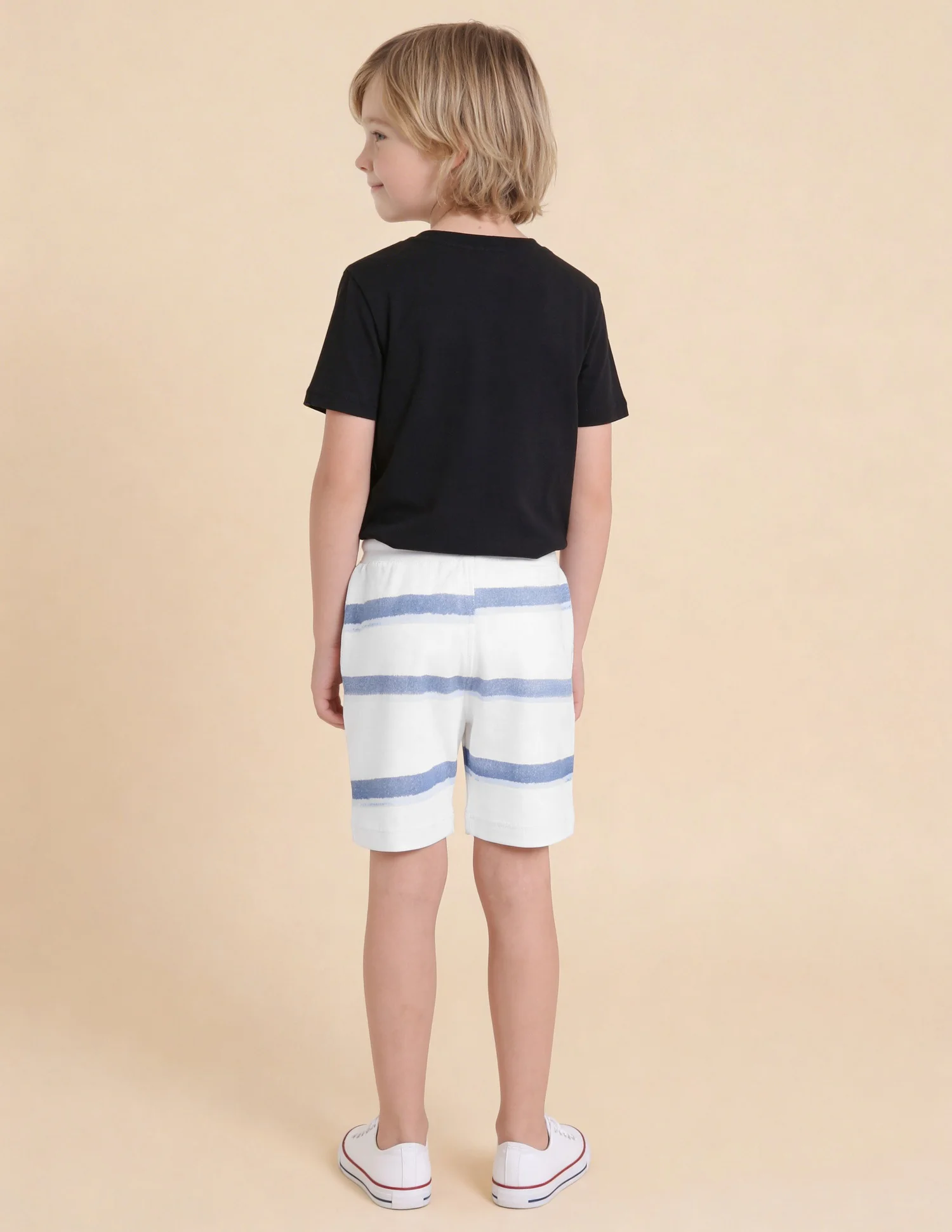 Horizontal Striped Regular Fit Shorts - Image 4